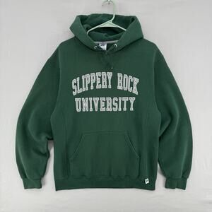 Vintage Y2K Russell Athletic Slippery Rock University Hoodie Sweatshirt Size M